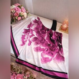 Off one shoulder Blouse Purple and White Garment